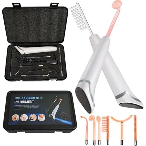 6 In 1 Portable Electrode High Frequency Spot Acne Remover Facial Skin Care Massager For Face Beauty Device Spa Salon Home