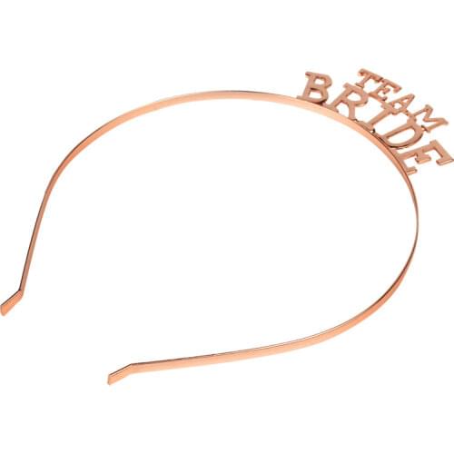 Rose Gold Pink Team Bride To Be Alloy Headband Hair Hoop Novelty for Bachelorette Hen Party Supplies Decoration Gift Bridal