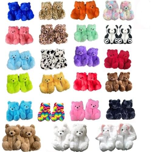 SunNY Everest Teddy Bear Slipper Amazon Hot Bear Slippers Plush Slippers Home Warm Shoes Winter Floor Shoes for Women Slippers