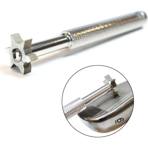 Golf Club Sharpener With Six Cutters Regrooving Tool Cleaner Iron Wedges Golf Club Groove Sharpener Head Four Colors Finger Ten