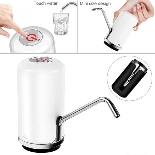ZILU Portable Mini Touch Wireless Rechargeable Electric Water Pump with USB and Indicator Light for 4.5L - 18.9L Barrelled Water