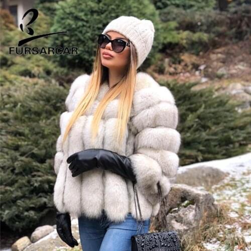 Winter Clothes Womens Natural Real Fox Fur Coat High-quality 7-point Sleeve Thickened Warm Furry Short Coat Essential Travel