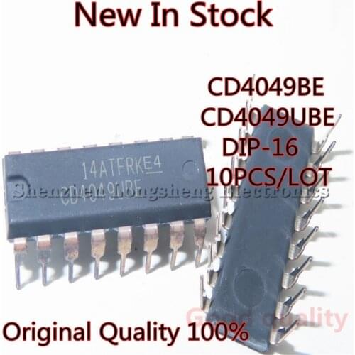 10PCS/LOT NEW CD4049BE DIP-16 Six Inverting / Buffer
