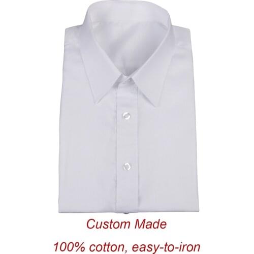 100% Cotton White Dress Shirts For Men Shirts Custom Made Dress Shirts Long Sleeve Tailor Made Shirt Men Slim Fit Wedding Shirts