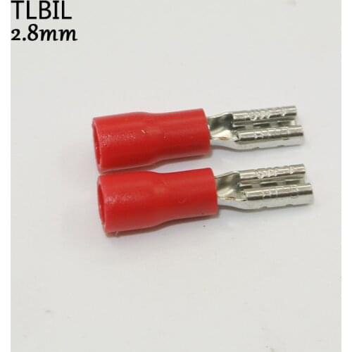 100pcs 2.8mm Crimp Terminal Terminator Speaker Car AUX Female Spade Connector