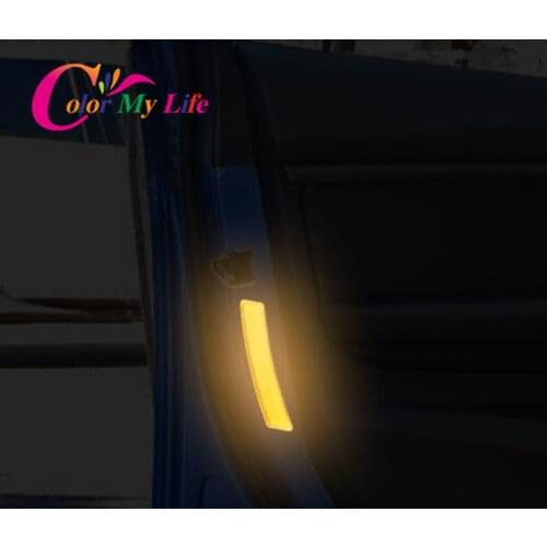 2Pcs Car Door Wheel Eyebrow Decal Safety Mark Reflective Strips Warning Stickers for Nissan X-trail Xtrail T32 Rogue 2014-2020
