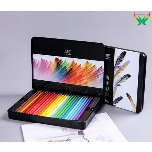 24/36/48/72/120 oily color pencil nyoni professional drawing hand-painted sketch basswood bright color pencil set beginner using