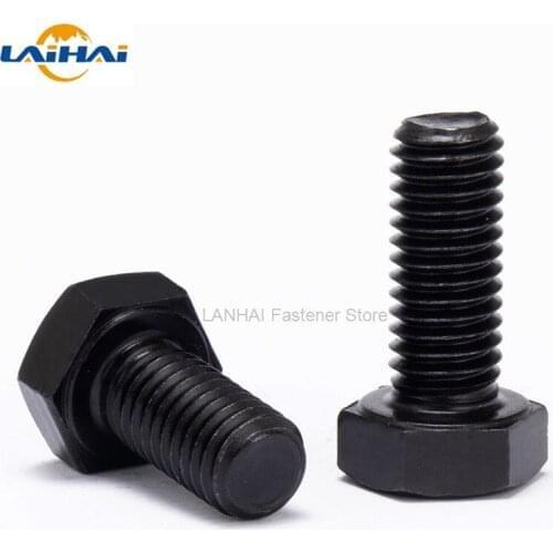 5/20X M3 M4 M5 M6 GB5783 DIN933 Black 304 Stainless Steel External Hex Outside Hexagon Head Cap Screw Bolt Thread Length 6-100mm