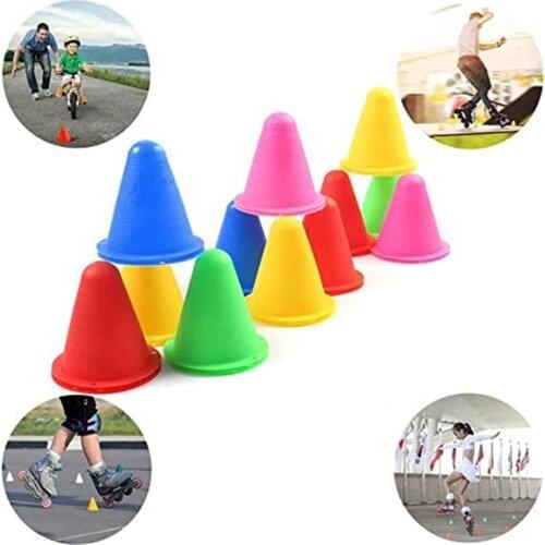 50PCS/Lot Roller Skating Road Barrier Slewing Roller Skating Multi-Color Pile Obstacle Skate Training Marker Cones Sports Toy