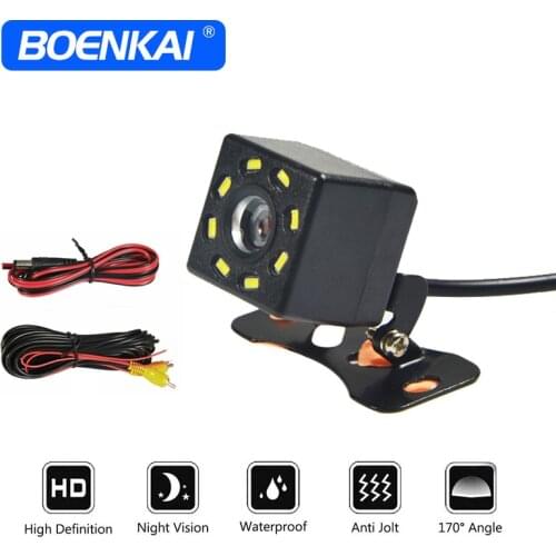 Car Rear View Camera Vehicle Back Up Reverse Cam 8 Led Lights Night Vision Wide Angel Parking Lines Waterproof Universal Cars