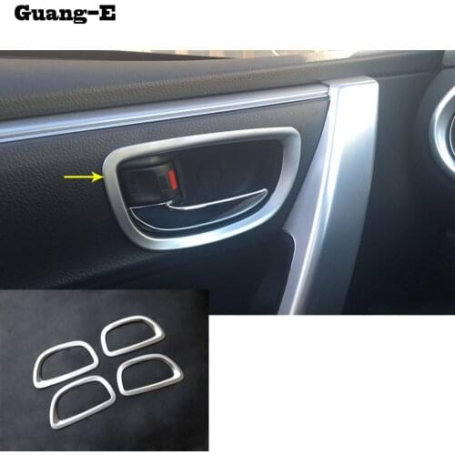For Toyota Corolla Altis 2014 2015 2016 Car Styling Cover Detector Sticks Trims ABS Chrome Car Door Inner Built Bowl Handle 4pcs