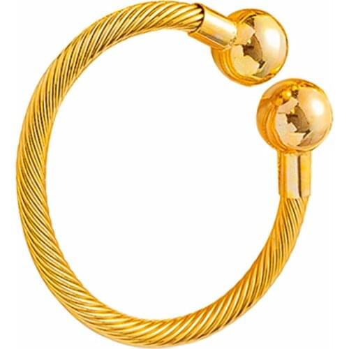 1pcs 3MM Indian Bangles for Women Dubai Gold Bracelets&Bangles Copper Ball Cuff Bangles Bridal Jewelry