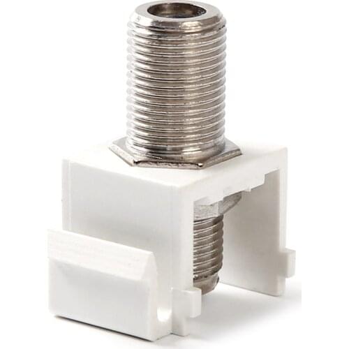 Coaxial Keystone Jack Insert 10-Pack, Nickel-Plated 3 GHz F Type Keystone RG6 Coax Connectors for Standard Wall Plate