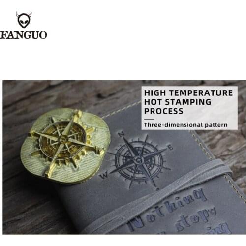 Nautical Compass Genuine Leather Card Holder Passport Cover Retro Business Card Slots For Men Credit Cards Pouch Portable Wallet