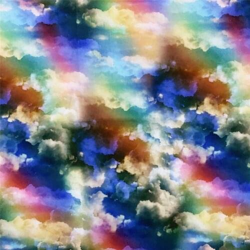 Beautiful 100% Cotton Fabric rainbow Cloud Pattern Digital Printing Sewing Material Children Fabric Diy Shirt Clothing mask