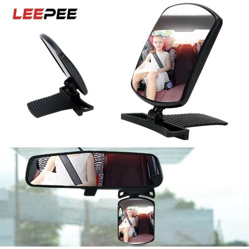 LEEPEE Car Rearview Safety Back Seat Mirror Car Baby Mirror Baby Kids Safety Monitor Adhesive Rotatable Adjustable Car-styling