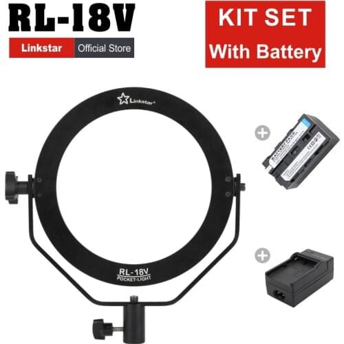 Linkstar 18W LED Photo Soft Lamp 5600K Round Ultrathin Daylight For Video Film Continuous Portable Pocket Light RL-18V kit set