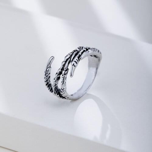 Retro Hip Hop Style Devils Claw Metal Ring Creative Punk Silver Color Ring Accessories For Men Women Fashion Party Jewelry