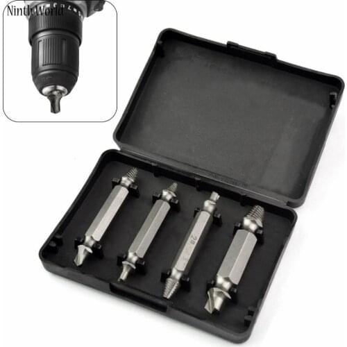 4pcs Screw Extractor Drill Set Broken Rusted Stripped Damaged Screw speed remove out Bolt Remover Tools Screw Remover Extractors