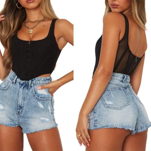 Sexy Women Casual Close-fitting Camisole Solid Color U-shaped Neck Sleeveless Tops Black/ White New Fashion 2021