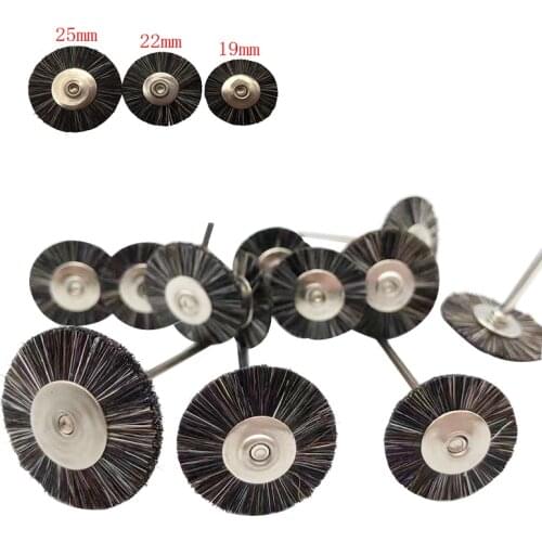 10Pcs/Bag 2.35mm Polishing Brush Wheel Dental Laboratory Lab Materials Soft Grey Goat Hair Rotary Tools Low Speed HP Shank Buff