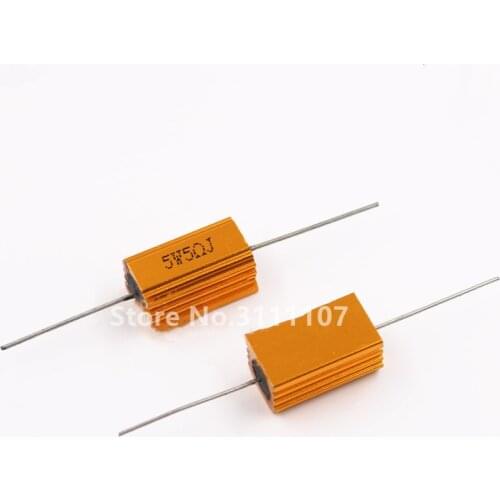 2PCS RX24 5W 1 2 3 4 5 10 20 50 100 200R 1K ohm Multiple Resistance Aluminium Housed High Power Resistor Metal Shell Heatsink