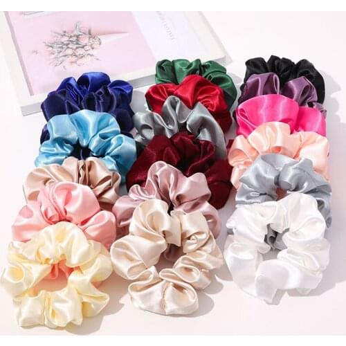 Silk Scrunchie Headband Hair Accessories Band for Women Head Bands Fashion Stirnband Tiara Ponytail Holder Mulberry Hair Ring
