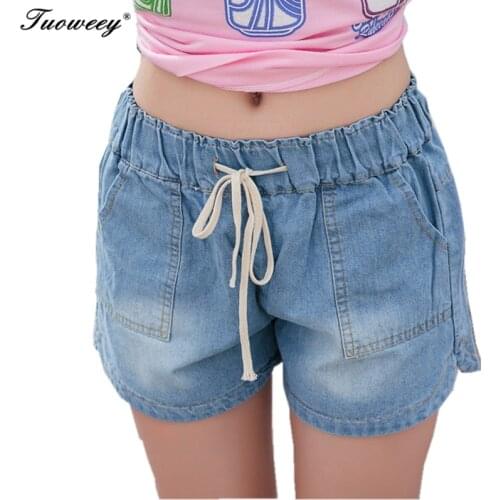 7XL New spring 2020 fashion shorts women denim female shorts solid blue short Jeans hole Style plus size for women a shorts 862