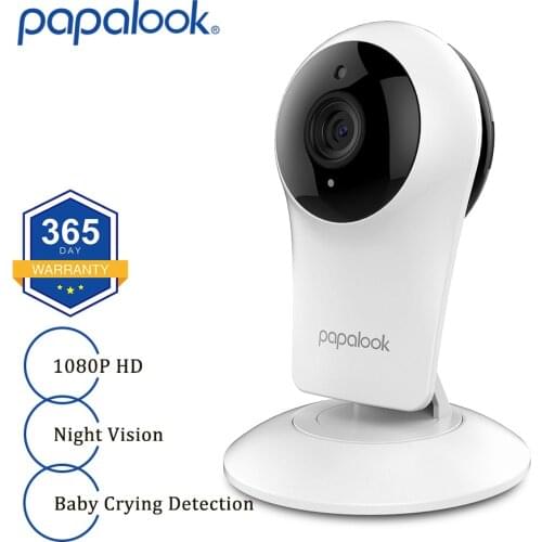 PAPALOOK S1 Babymonitor 1080P HD, Two-way Audio IP Camera 4x Zoom/Crying Detection/Night Vision, WIFI APP control babysitter
