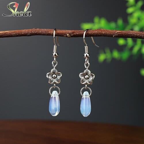Resin Flower Water Drop Dangle Earrings Small Cute For Fomen Pendant Fashion Jewelry Accessories Pendientes Wholesale