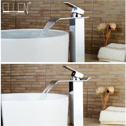 Vidric Waterfall Bathroom Faucet Tall Mixer Basin Sink Faucets for Bathroom Single Handle Chrome Finished