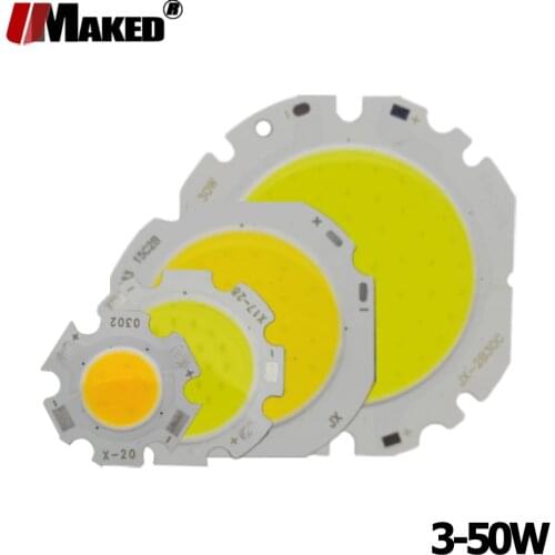 High Power LED Chip 3W 5W 7W 10W 12W 15W 18W 20W 24W 30W 50W integrated SMD COB LED Bead Warm/White Lamps for led bulb spotlight