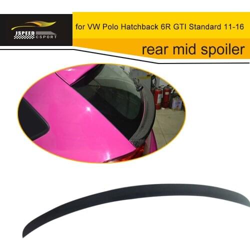 Carbon fiber rear mid lip spoiler wing for VW Polo Hatchback 6R GTI Standard 2011 - 2016 Car Cover