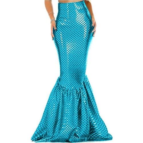Sexy Women vMermaid Costume Skirt Sequins Mermaid Tail Maxi Skirts Party Fancy long skirts womens Evening Party Vestido Skirt