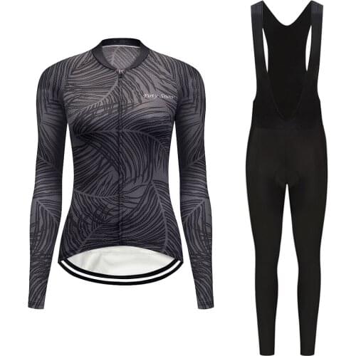 Womens Long Sleeve Cycling Jersey Set 2021 Bicycle Clothing Kit Mtb Bike Dress Maillot Wear Sport Uniform Suit Cyclist Clothes