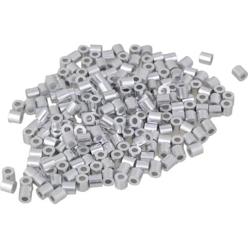 1.5mm Round Ferrules Sliver Aluminum Crimping Loop Wire Rope Clip Sleeves Clamps for M1.5 Wire Rope Pack of 500