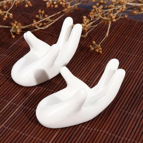 1 Pcs Hand Shape Ceramic Soft or Hard Boiled Egg Cup Holder for Breakfast Brunch Egg Holder Container Egg Tools