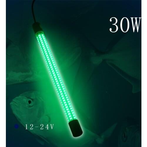 12-24V 30W 3000 Lumens LED Submersible Fishing Light Underwater Fish Finder Lamp with 6m Cord