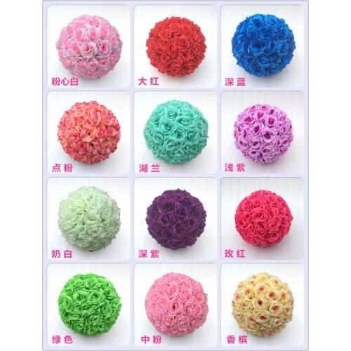 25cm Silk Rose Pomander Red Flower Ball Bridal Wedding Decor Favor Party Kissing Balls Wedding bouquet Free Shipping 4pcs/lot
