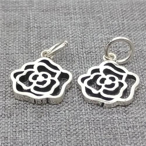 5pcs of 925 Sterling Silver Rose Flower Charms for Bracelet Necklace