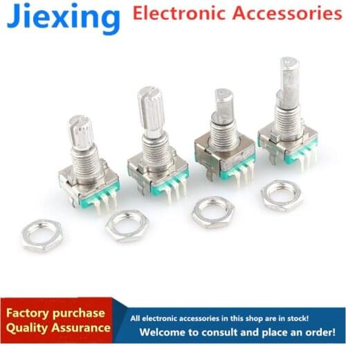 5pcs EC11 rotary encoder/encoding switch/digital potentiometer 5 foot with switch 15/20mm plum blossom half shaft