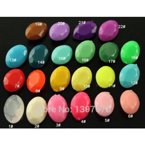50pcs 10x14mm various colors Marquise oval candy Acrylic Stone Pointed back Beads No holes For Jewelry Making,Garm