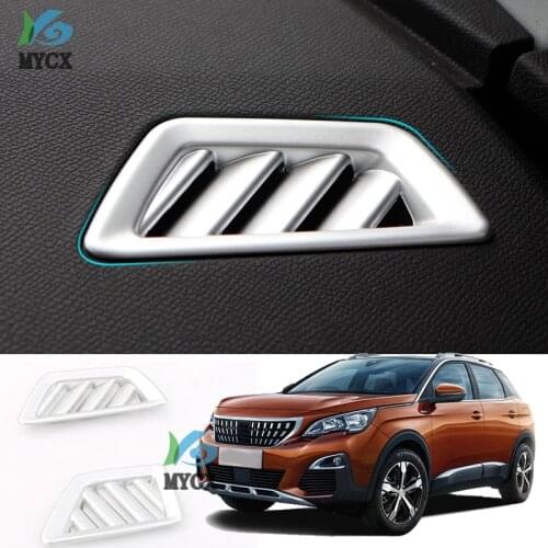 Car Styling 2pcs/Set For Peugeot 5008 3008 GT 2016 2017 2018 Air outlet conditioning Cover ABS frame Car Accessories