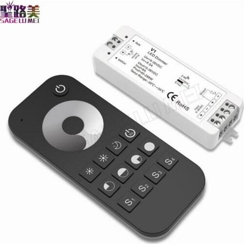 Wireless V1+RT1 2.4G RF Wireless Touch LED Dimmer Controller DC5V-DC24V 36V for For 5050 3528 Single color Led Strip Light Tape