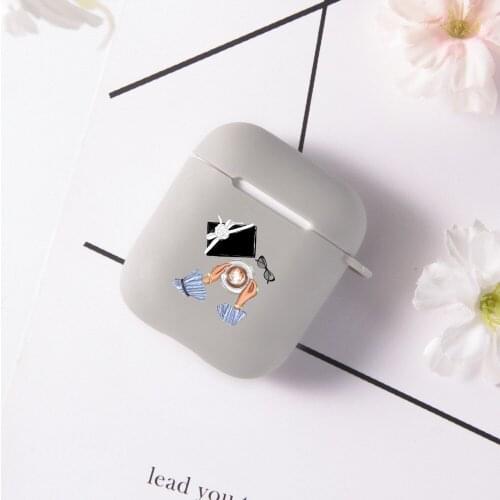 Luxury Silicone Cover Fashion Girls Painting Case For AirPods 2 Fundas Cute Air Pod Shell Bluetooth Earphone Accessories Housing