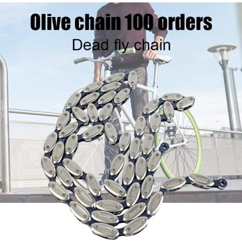 Hot Sale Fixed Gear Single Speeds Olive Chain Mountain Bike Road Bicycle Chain with Magic Button 100 Link N66