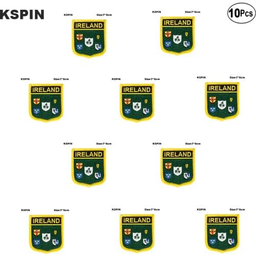 Ireland 3 Flag Embroidery Patches Iron on Saw on Transfer patches Sewing Applications for Clothes in Home&Garden