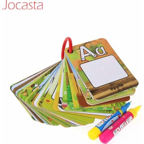 Jocasta Water Drawing Card 26 Alphabet Coloring Book 2 Magic Pen Letter Card Painting Board Recognize Learning Educational Toys