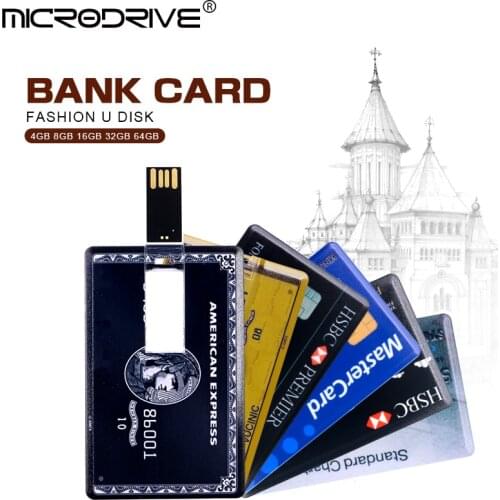 Credit Card Master visa cards HSBC American Express USB Flash Drive pen 64GB 32G 8G 16G usb bank card Memory Sticks drive pen
