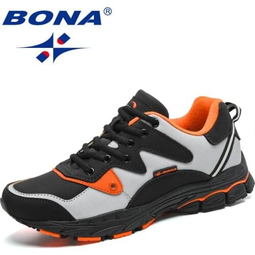 BONA 2020 New Designers Action Leather Running Shoes Man Sports Trainers Men Low Top Outdoor Breathable Zapatillas Baloncesto